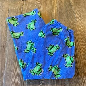 Women's cozy Blue Frog Print Pajama Pants